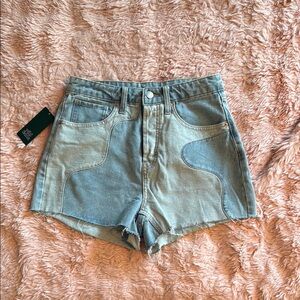Two-Tone Denim Women's Shorts